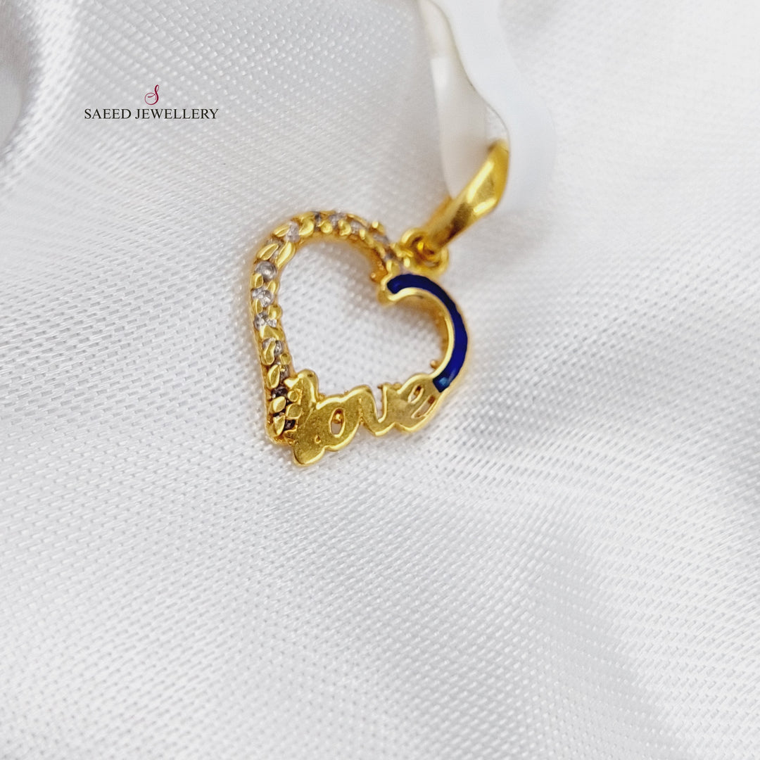 21K Gold Love Pendant by Saeed Jewelry - Image 3