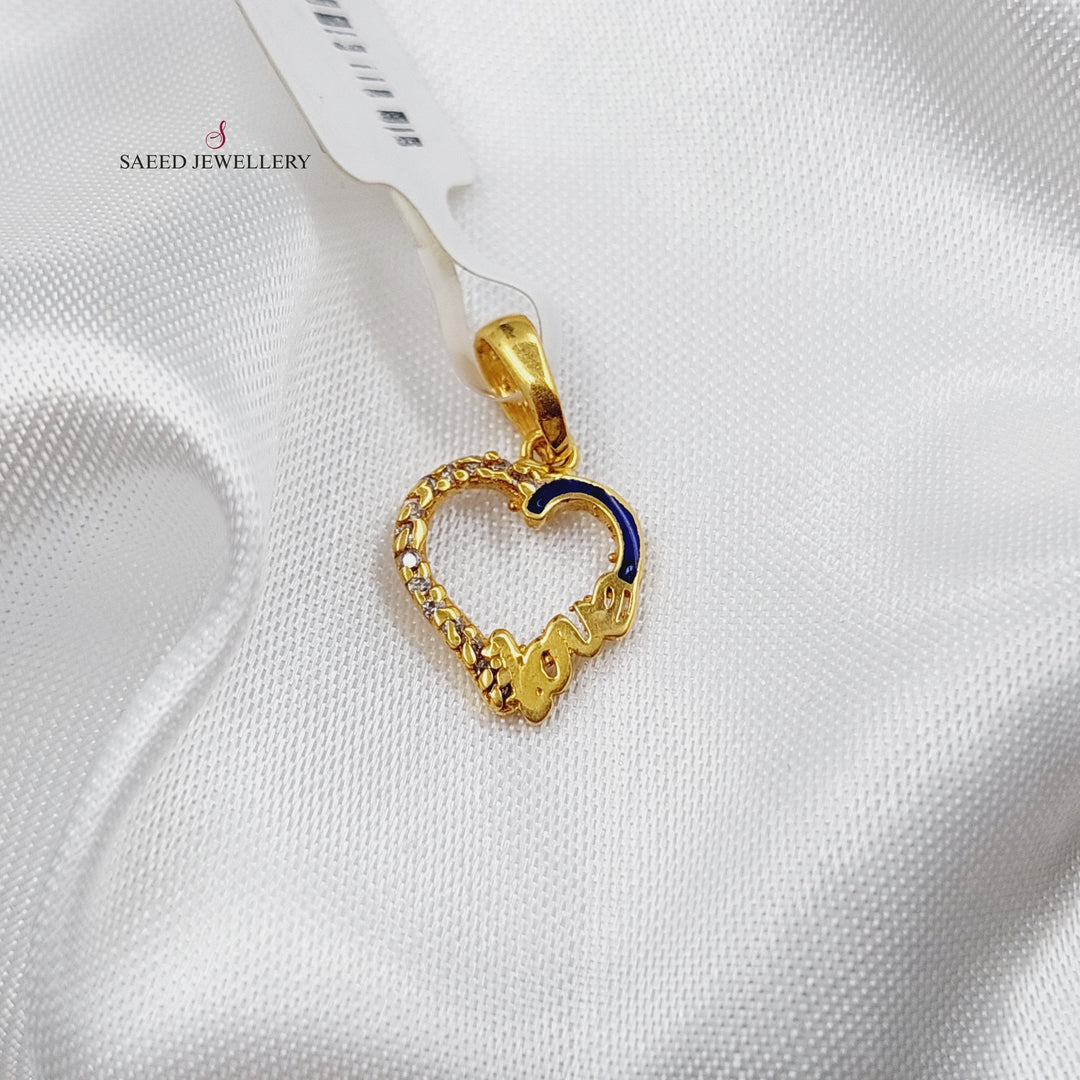 21K Gold Love Pendant by Saeed Jewelry - Image 1