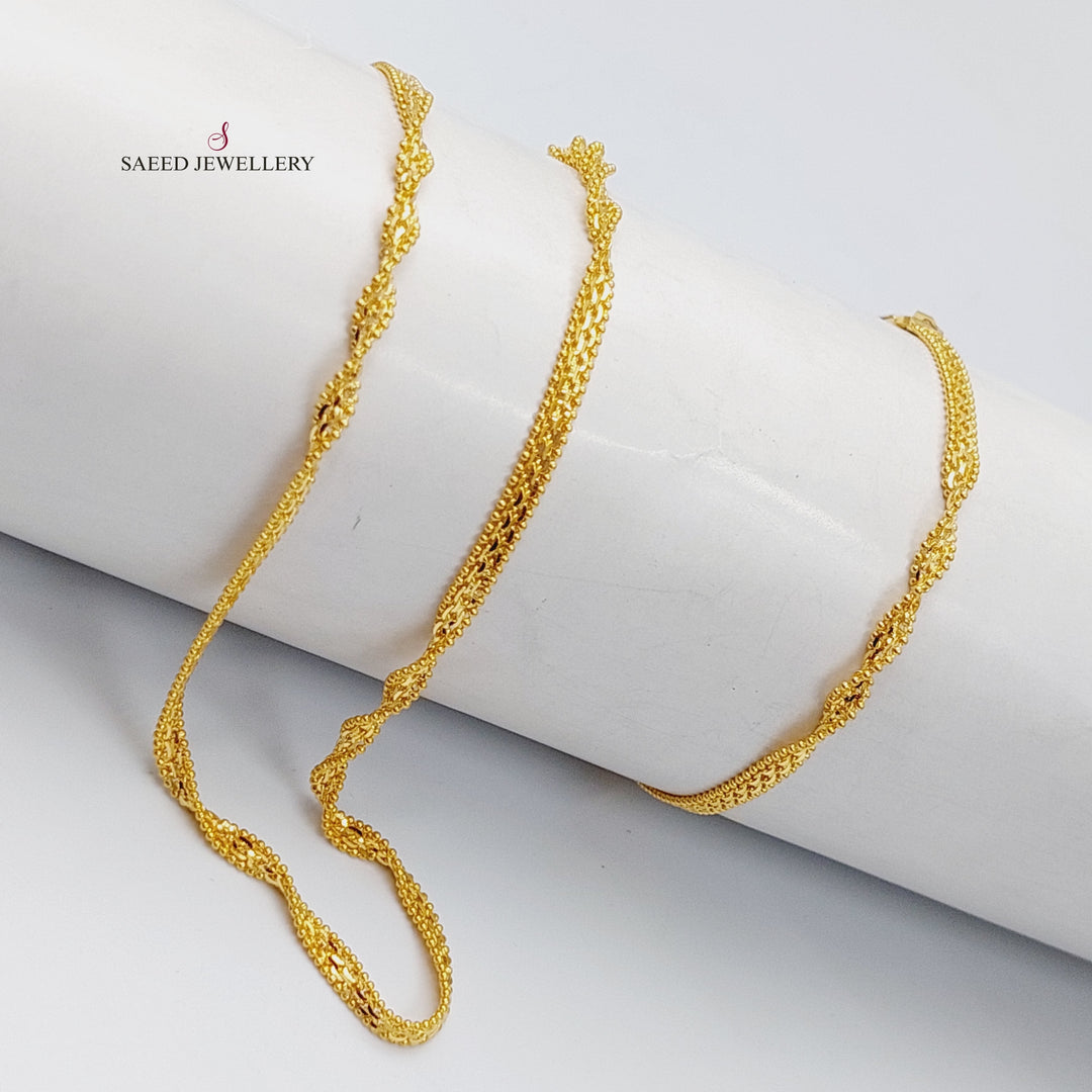 21K Gold Malaysian Chain 45 cm, two pieces by Saeed Jewelry - Image 7