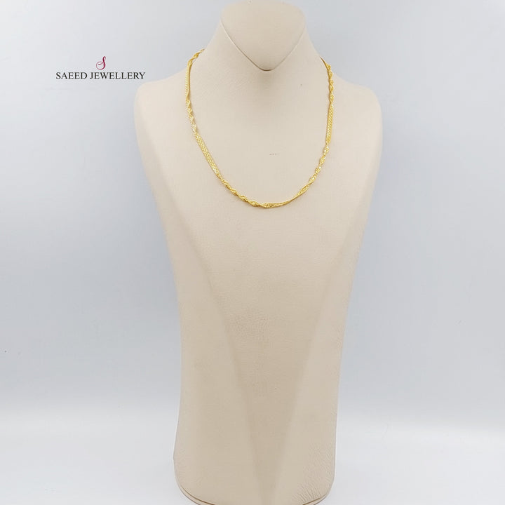 21K Gold Malaysian Chain 45 cm, two pieces by Saeed Jewelry - Image 6