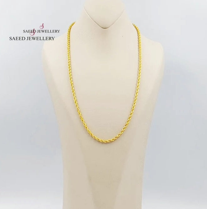 21K Gold Medium Thickness Rope Chain by Saeed Jewelry - Image 1