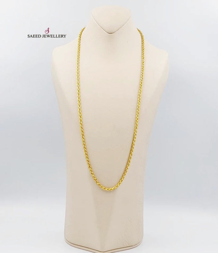 21K Gold Medium Thickness Rope Chain by Saeed Jewelry - Image 5