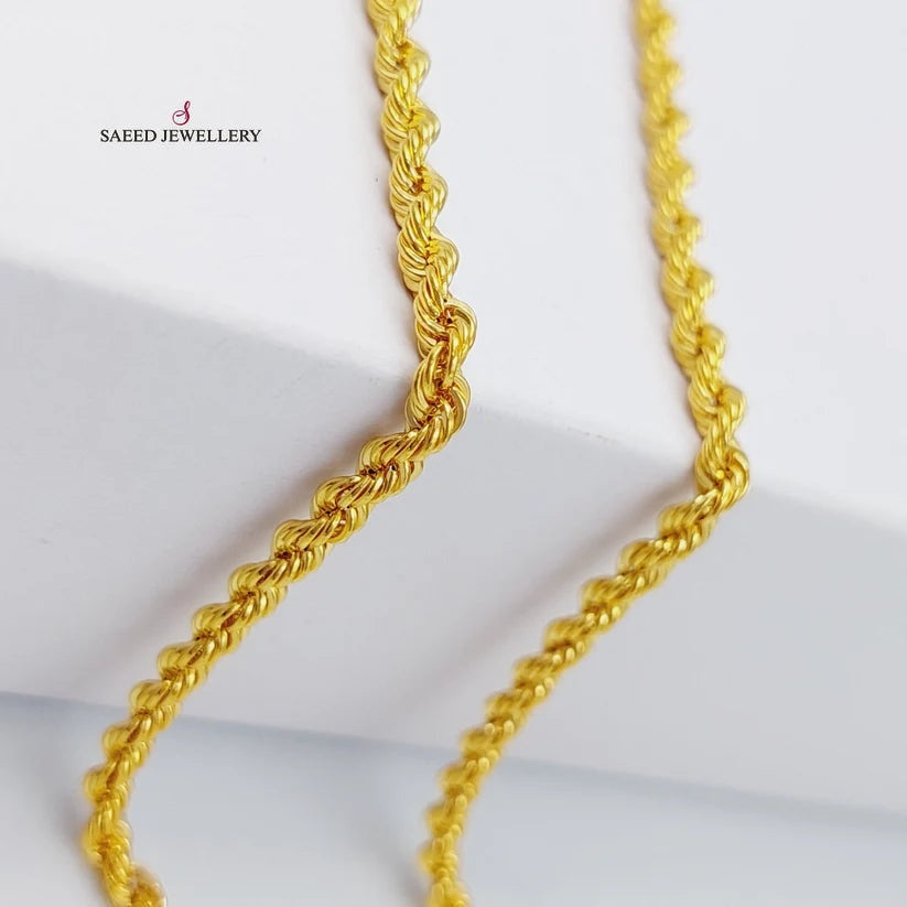21K Medium Thickness Rope Chain Made of 21K Yellow Gold by Saeed Jewelry-25660