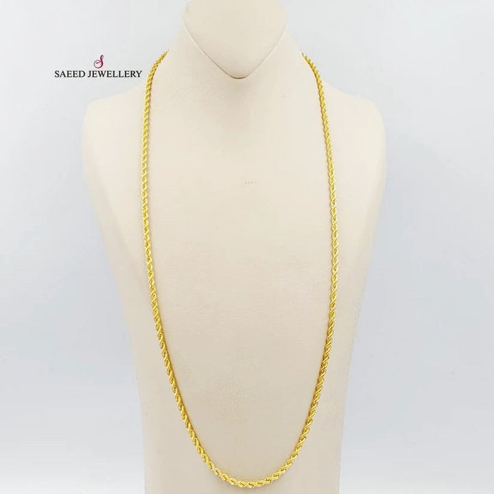 21K Medium Thickness Rope Chain Made of 21K Yellow Gold by Saeed Jewelry-25660