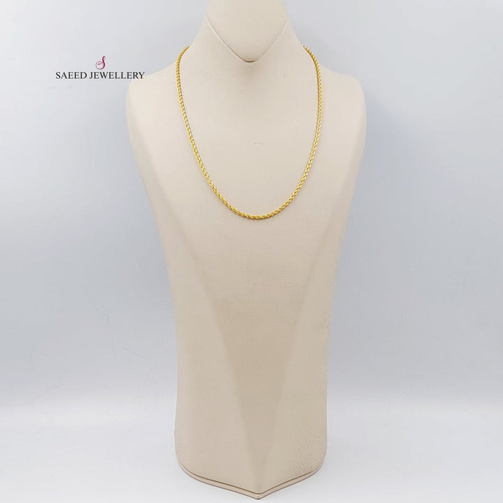 21K Gold Medium Thickness Rope Chain by Saeed Jewelry - Image 4