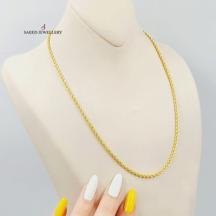 21K Medium Thickness Rope Chain Made of 21K Yellow Gold by Saeed Jewelry-26680