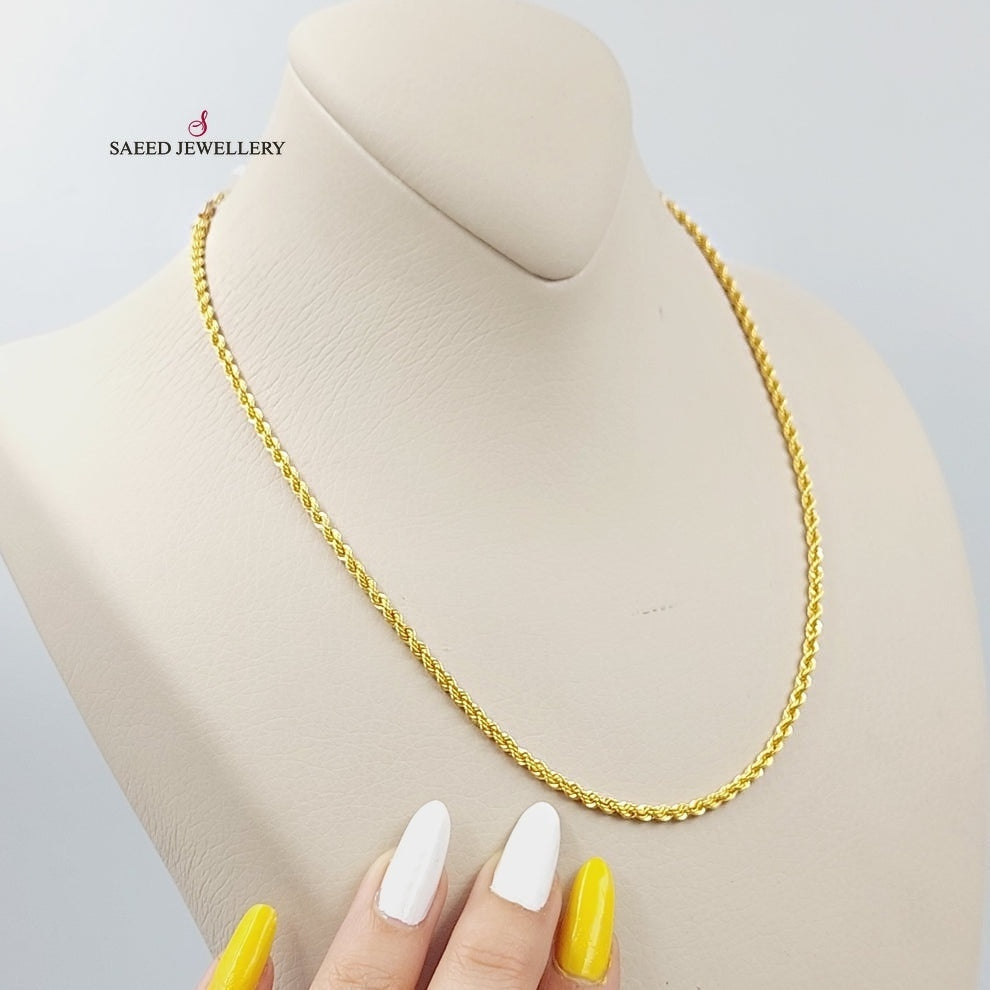 21K Gold Medium Thickness Rope Chain by Saeed Jewelry - Image 2