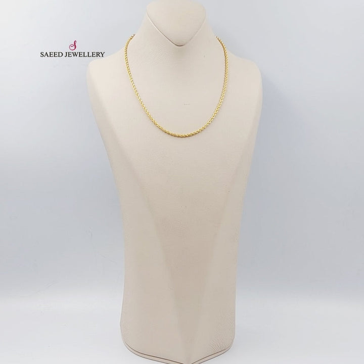 21K Medium Thickness Rope Chain Made of 21K Yellow Gold by Saeed Jewelry-26685