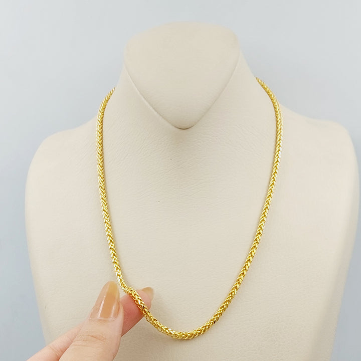 21K Gold Medium Thickness Franco Chain by Saeed Jewelry - Image 3