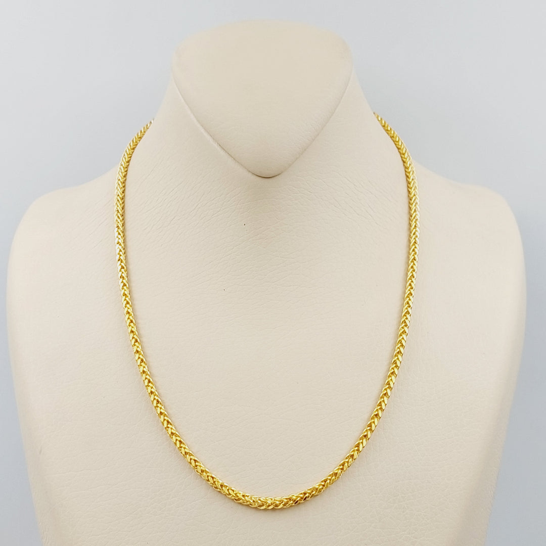 21K Gold Medium Thickness Franco Chain by Saeed Jewelry - Image 1