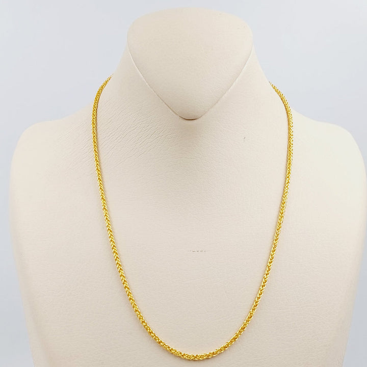 21K Gold Medium Thickness Franco Chain by Saeed Jewelry - Image 8