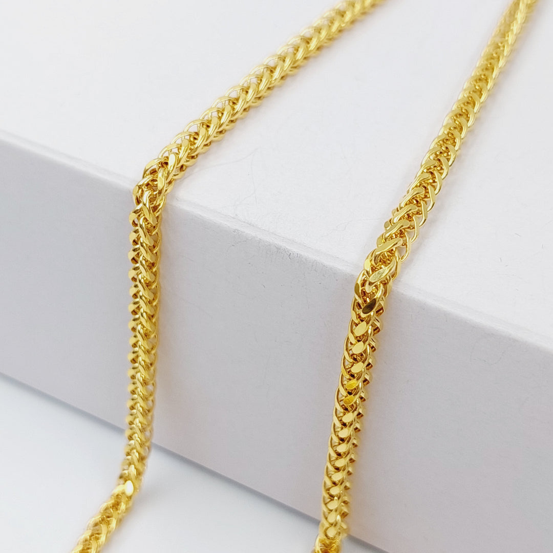 21K Gold Medium Thickness Franco Chain by Saeed Jewelry - Image 2