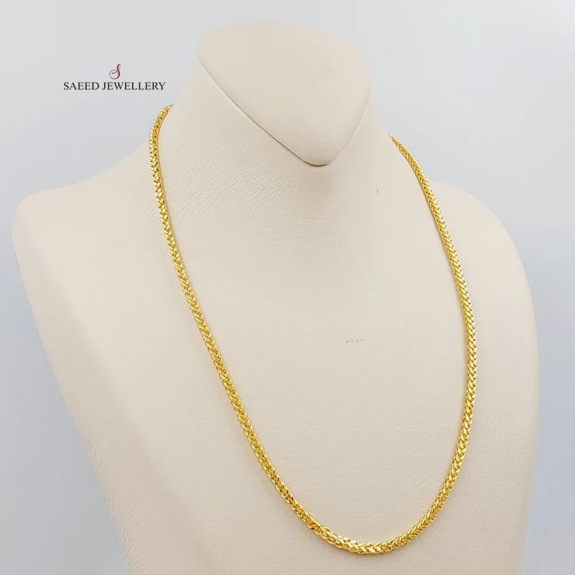 21K Gold Medium Thickness Franco Chain by Saeed Jewelry - Image 2