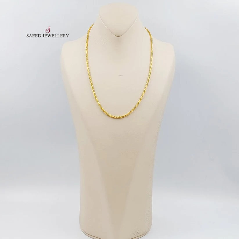 21K Gold Medium Thickness Franco Chain by Saeed Jewelry - Image 1