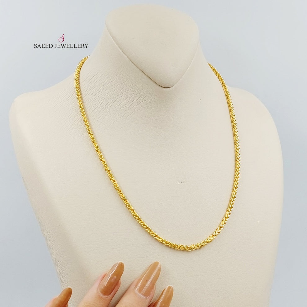 21K Gold Medium Thickness Franco Chain by Saeed Jewelry - Image 2