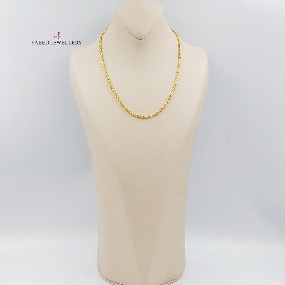 21K Gold Medium Thickness Franco Chain by Saeed Jewelry - Image 2