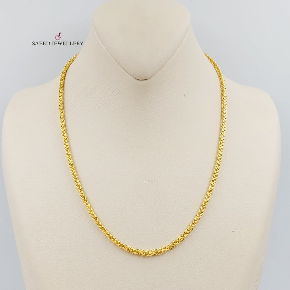 21K Gold Medium Thickness Franco Chain by Saeed Jewelry - Image 1