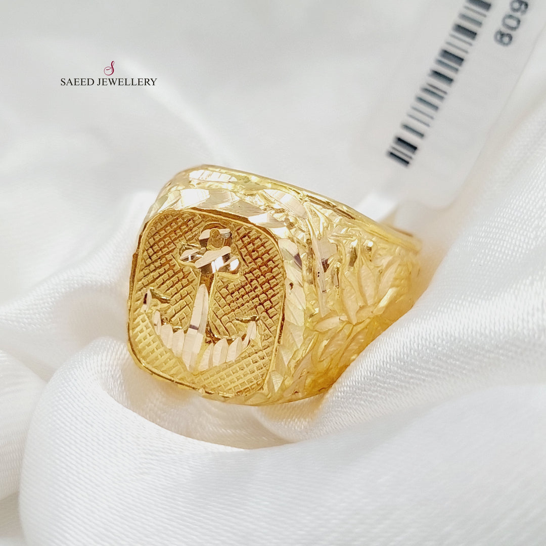 21K Men's Ring Made of 21K Yellow Gold by Saeed Jewelry-26609