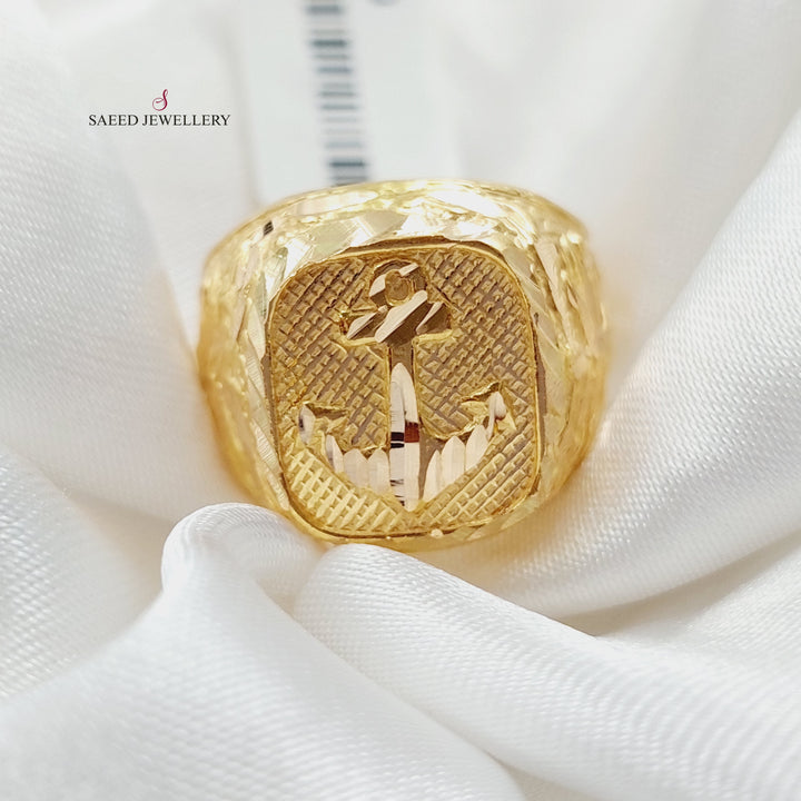 21K Men's Ring Made of 21K Yellow Gold by Saeed Jewelry-26609