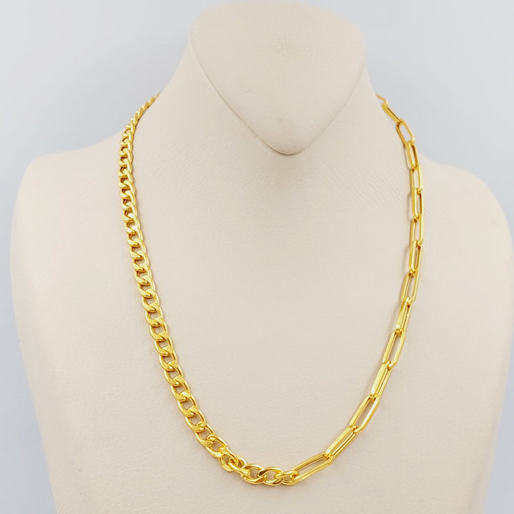 21K Gold Mix Necklace Chain by Saeed Jewelry - Image 2