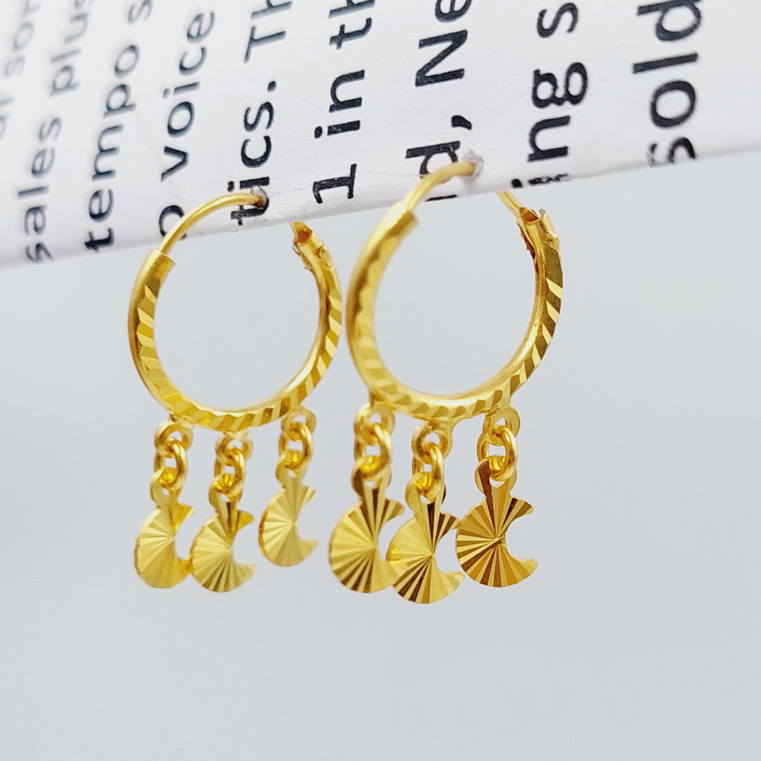 21K Gold Moon Earrings by Saeed Jewelry - Image 3