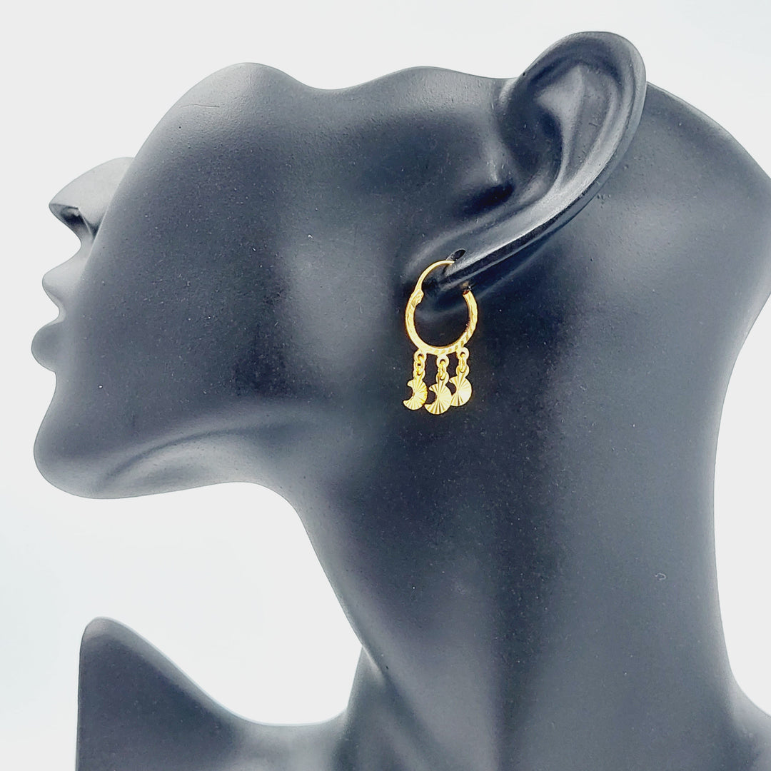 21K Gold Moon Earrings by Saeed Jewelry - Image 4