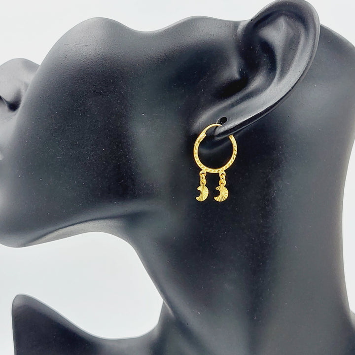 21K Gold Moon Earrings by Saeed Jewelry - Image 3