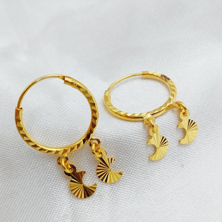 21K Gold Moon Earrings by Saeed Jewelry - Image 5