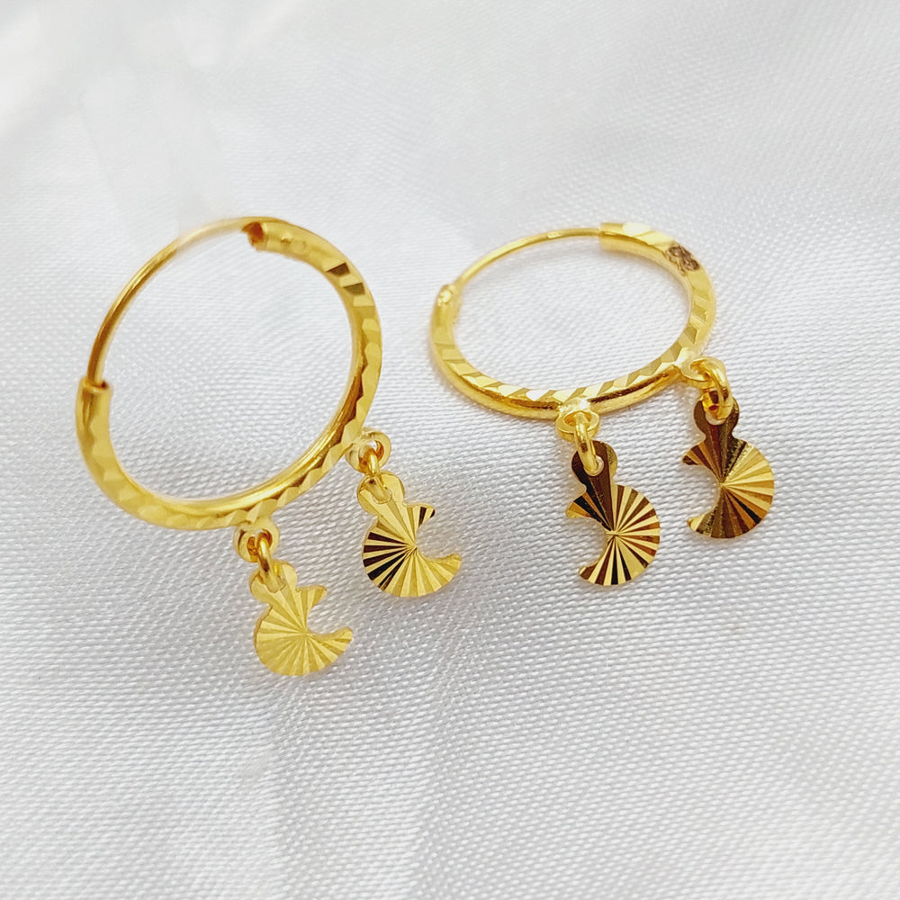 21K Gold Moon Earrings by Saeed Jewelry - Image 2