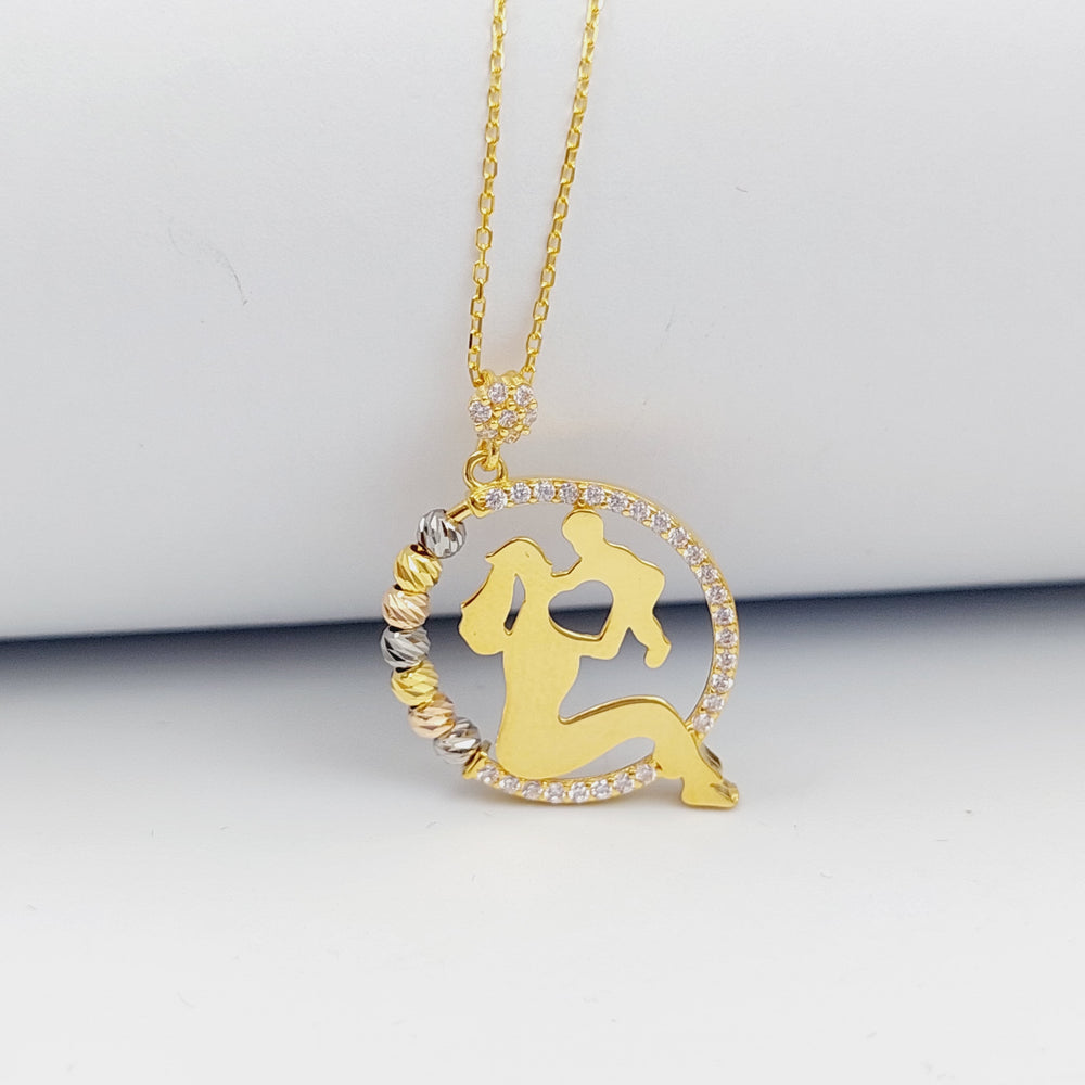21K Motherhood Necklace Made of 21K Yellow Gold by Saeed Jewelry-26528