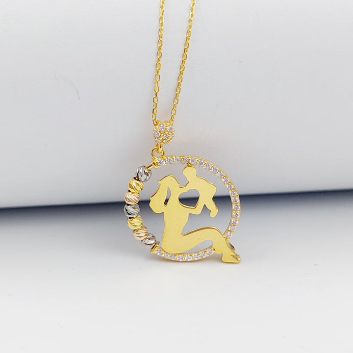 21K Gold Motherhood Necklace by Saeed Jewelry - Image 13