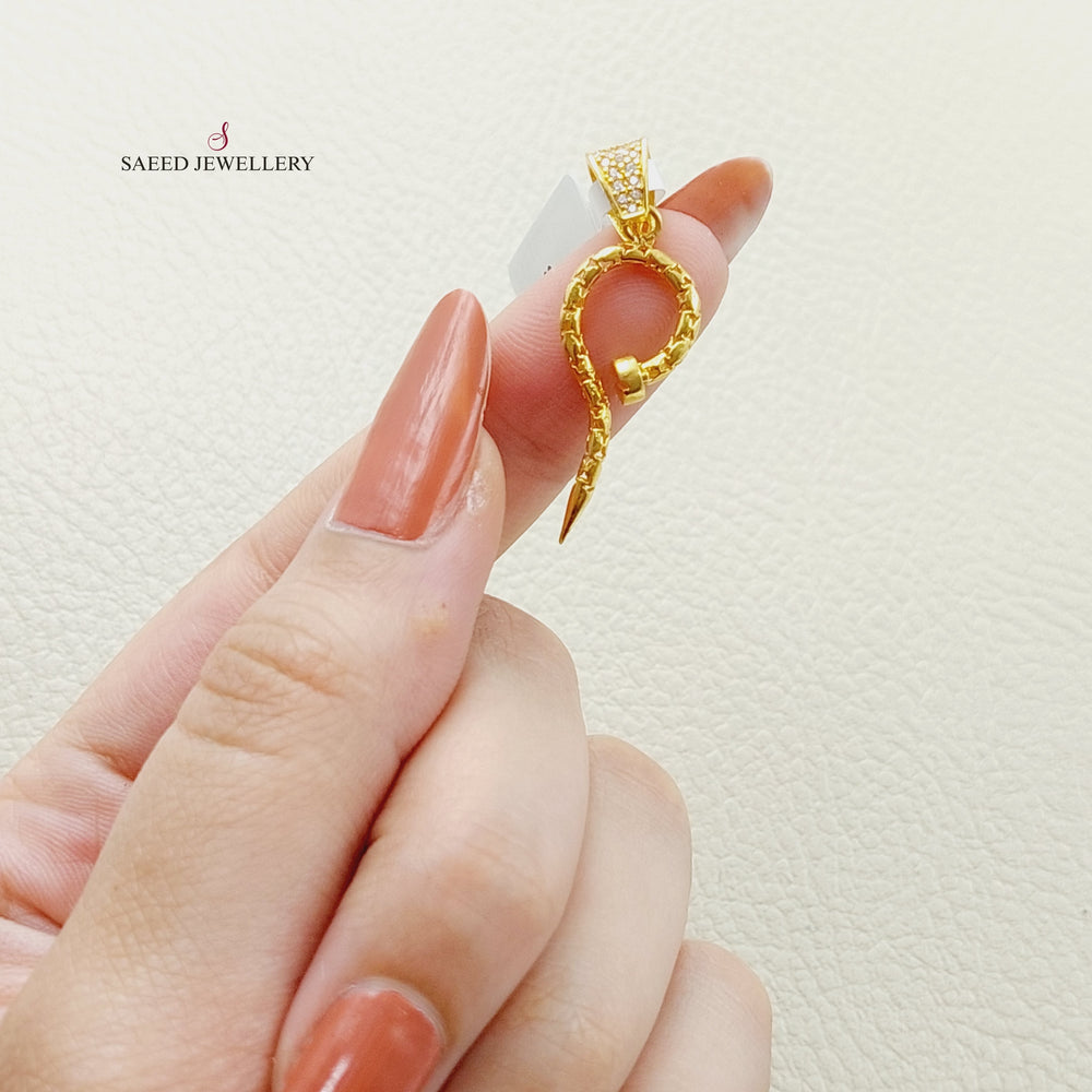 21K Gold Nail Pendant by Saeed Jewelry - Image 2