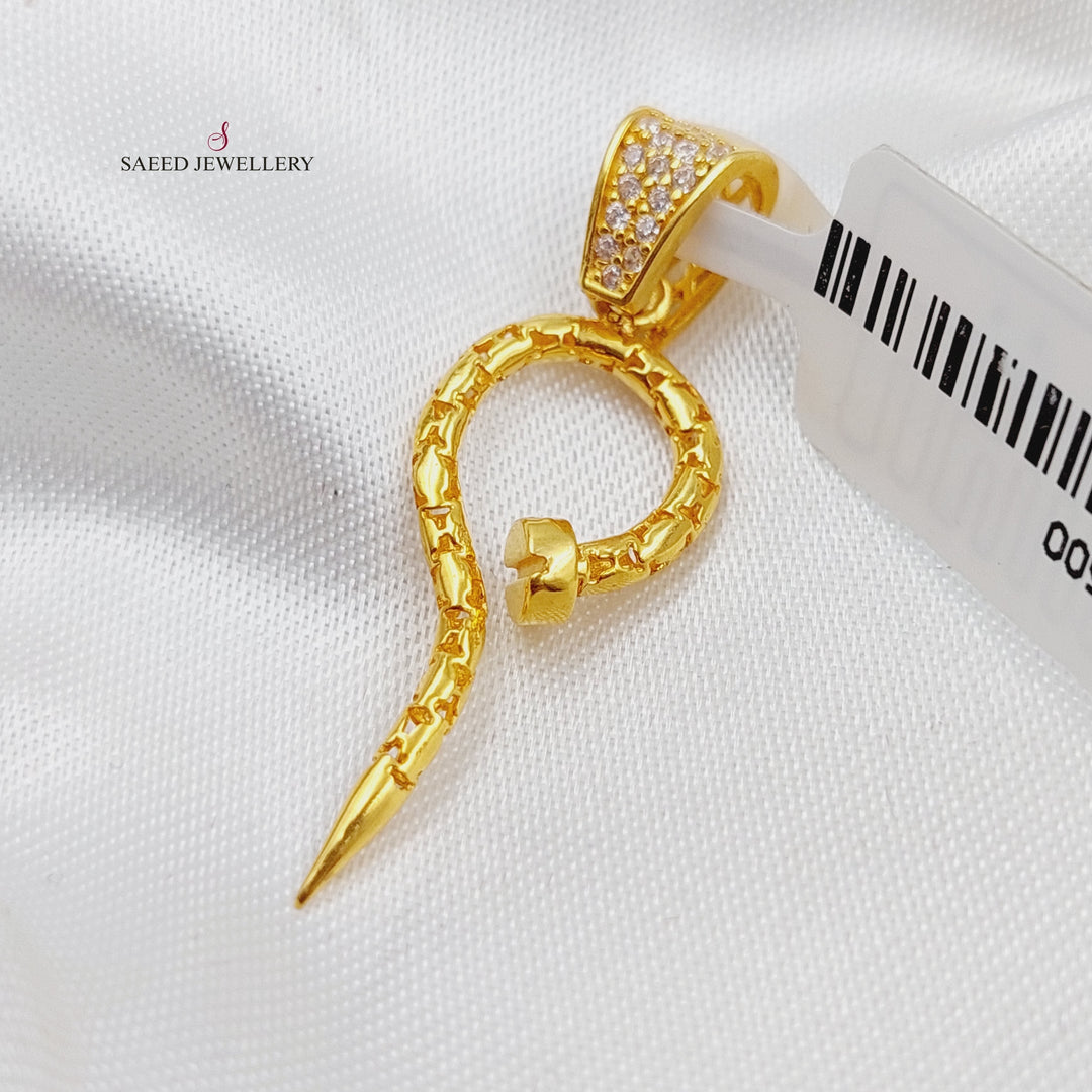 21K Gold Nail Pendant by Saeed Jewelry - Image 3