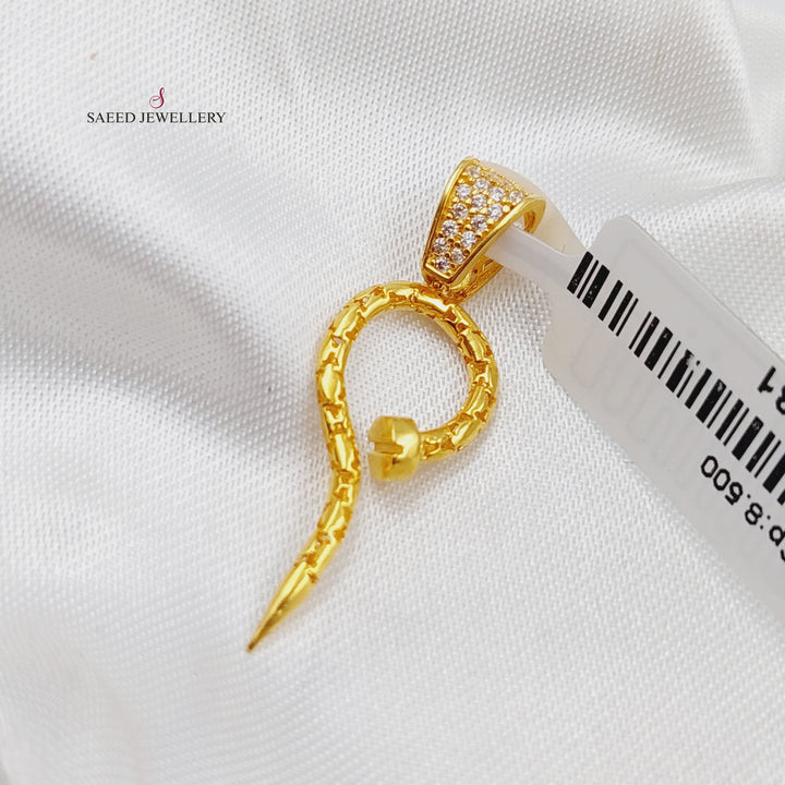 21K Gold Nail Pendant by Saeed Jewelry - Image 4