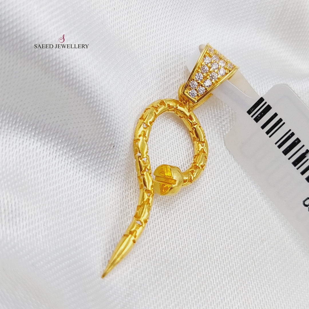 21K Gold Nail Pendant by Saeed Jewelry - Image 1
