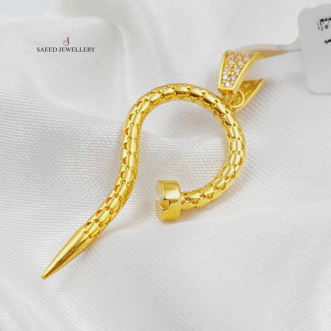 21K Gold Nail Pendant by Saeed Jewelry - Image 3