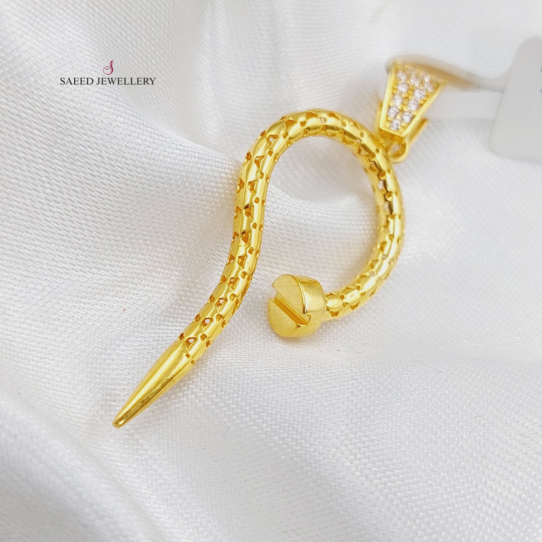 21K Gold Nail Pendant by Saeed Jewelry - Image 1