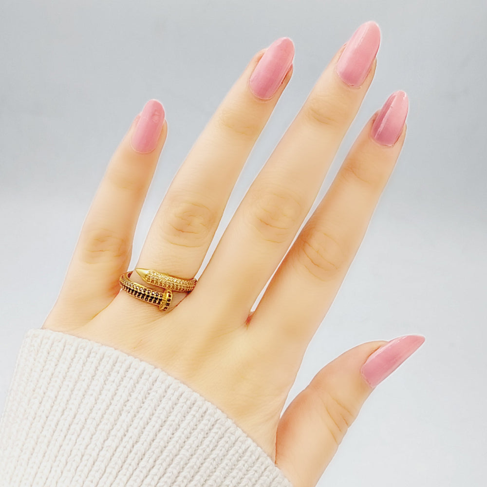 21K Nail Ring Made of 21K Yellow Gold by Saeed Jewelry-25703