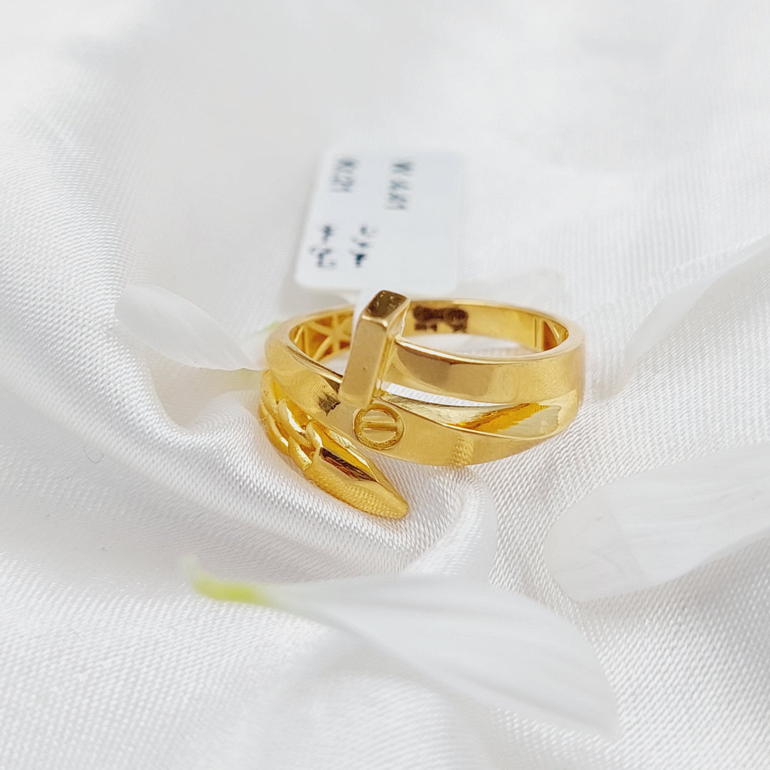 21K Nail Ring Made of 21K Yellow Gold by Saeed Jewelry-26206