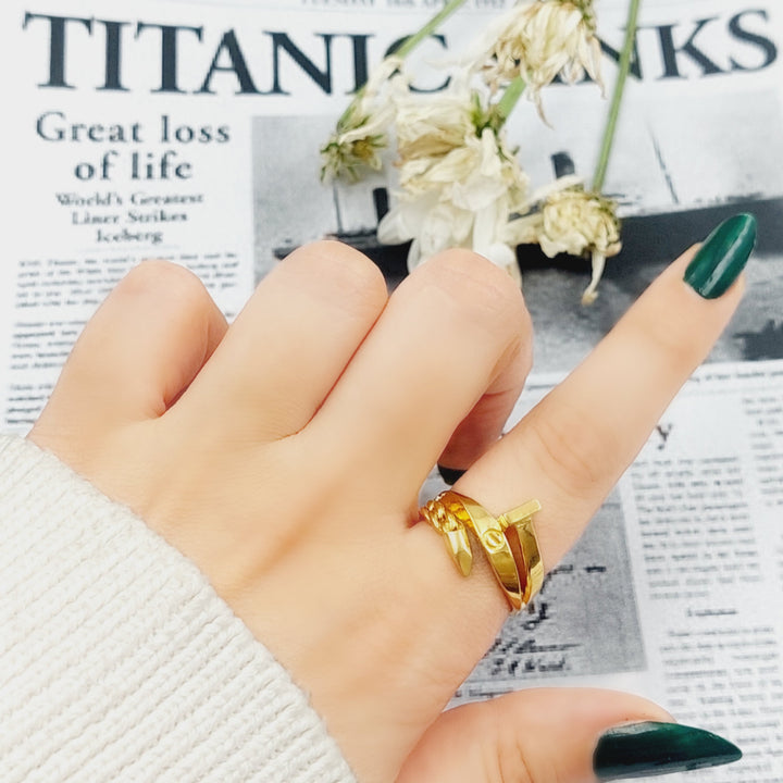 21K Gold Nail Ring by Saeed Jewelry - Image 1