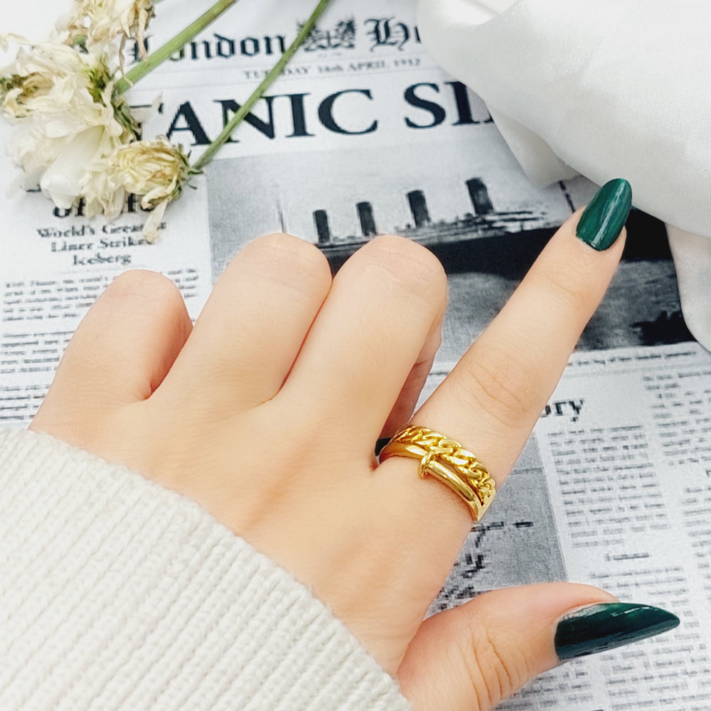 21K Gold Nail Ring by Saeed Jewelry - Image 2