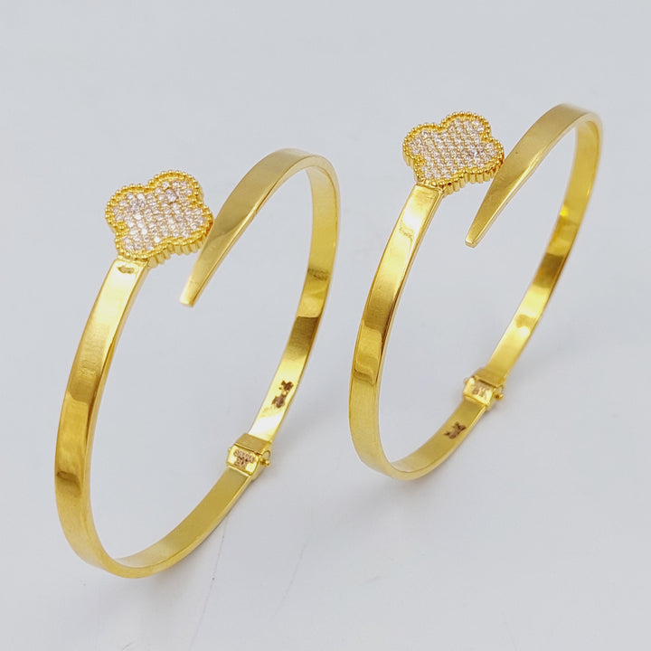 21K Gold 21K Nailing Clover Bracelet by Saeed Jewelry - Image 1