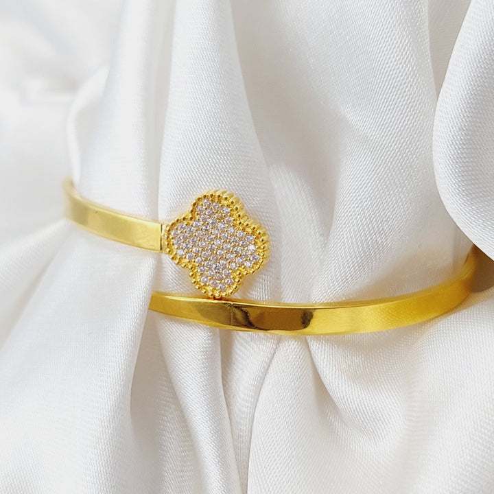 21K Gold 21K Nailing Clover Bracelet by Saeed Jewelry - Image 2