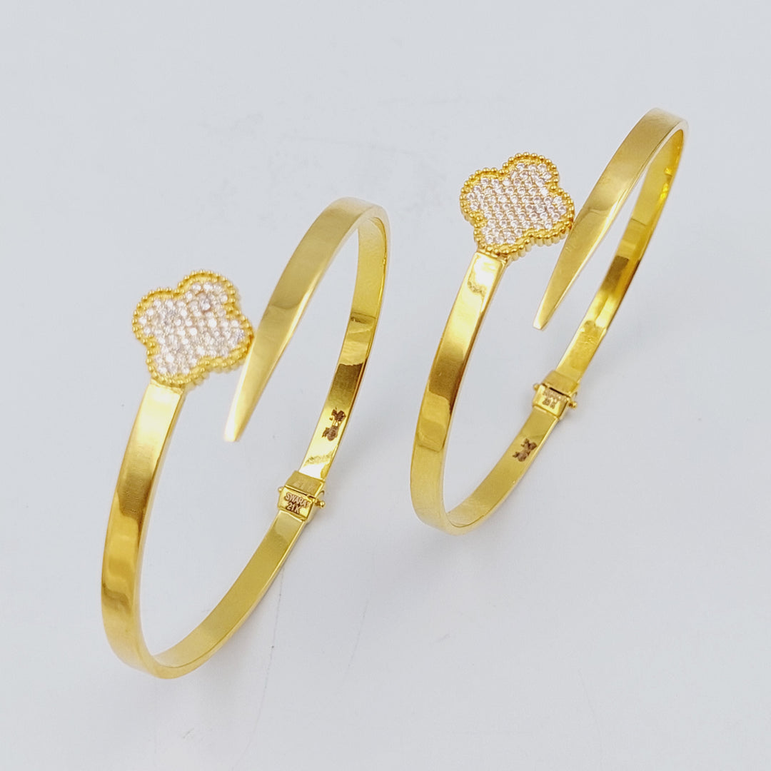 21K Gold 21K Nailing Clover Bracelet by Saeed Jewelry - Image 1