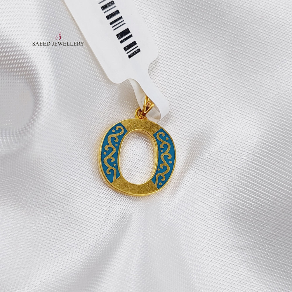 21K Gold O Letter Pendant by Saeed Jewelry - Image 2