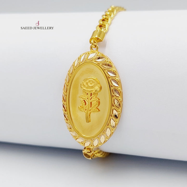 21K Ounce Bracelet Made of 21K Yellow Gold by Saeed Jewelry-26973