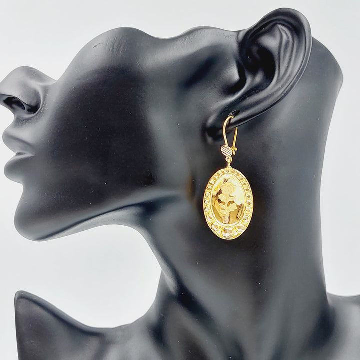 21K Gold Ounce Earrings by Saeed Jewelry - Image 2