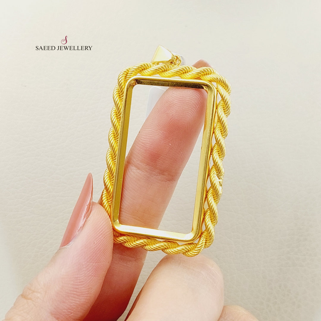 21K Gold Ounce Frame Pendant by Saeed Jewelry - Image 2