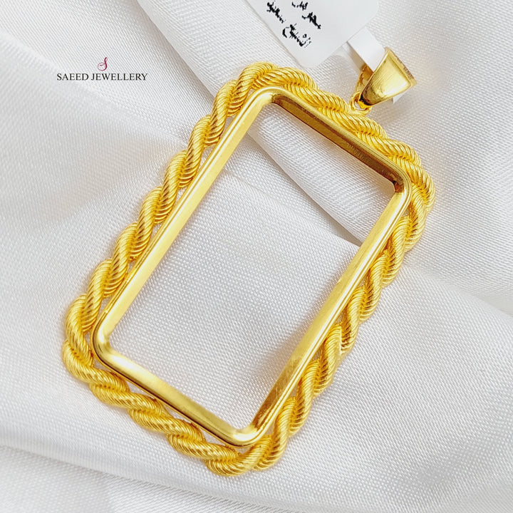 21K Gold Ounce Frame Pendant by Saeed Jewelry - Image 3