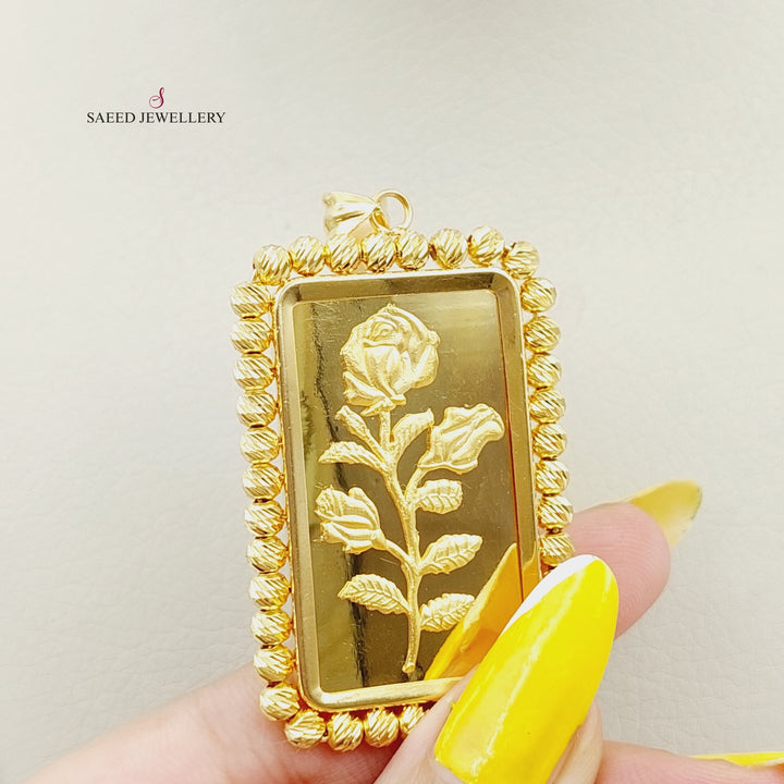 21K Ounce Model Pendant Made of 21K Yellow Gold by Saeed Jewelry-26664